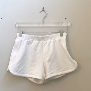 White lounge shorts